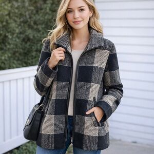 Pendleton Wool Blend Plaid Walker Jacket Coat NWT